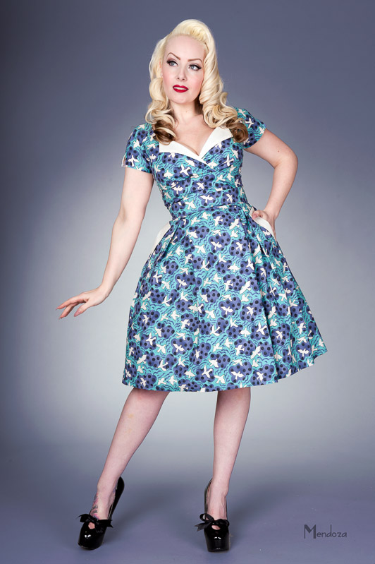 Quirky occasional dress with pockets and pleated skirt Made to order in the UK