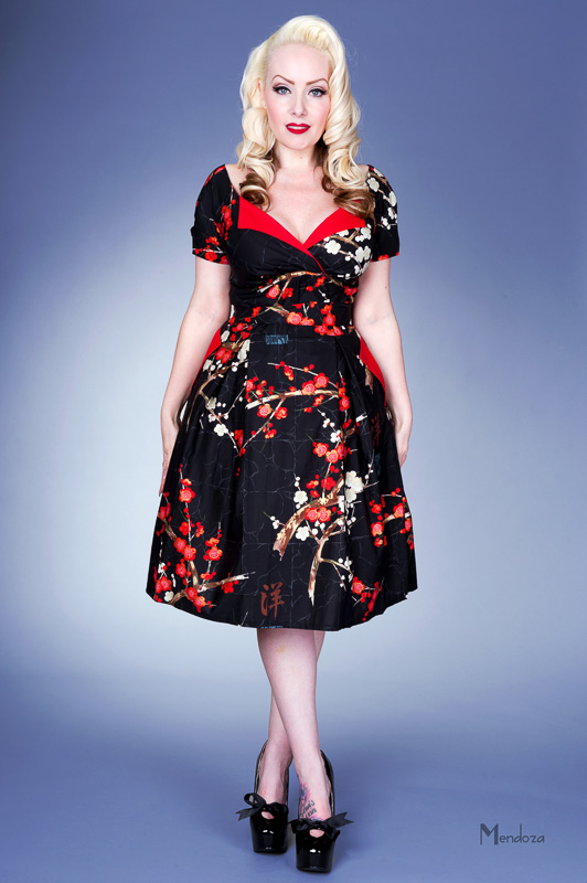 Victory Parade Classic vintage occasional dress with pockets and pleated skirt